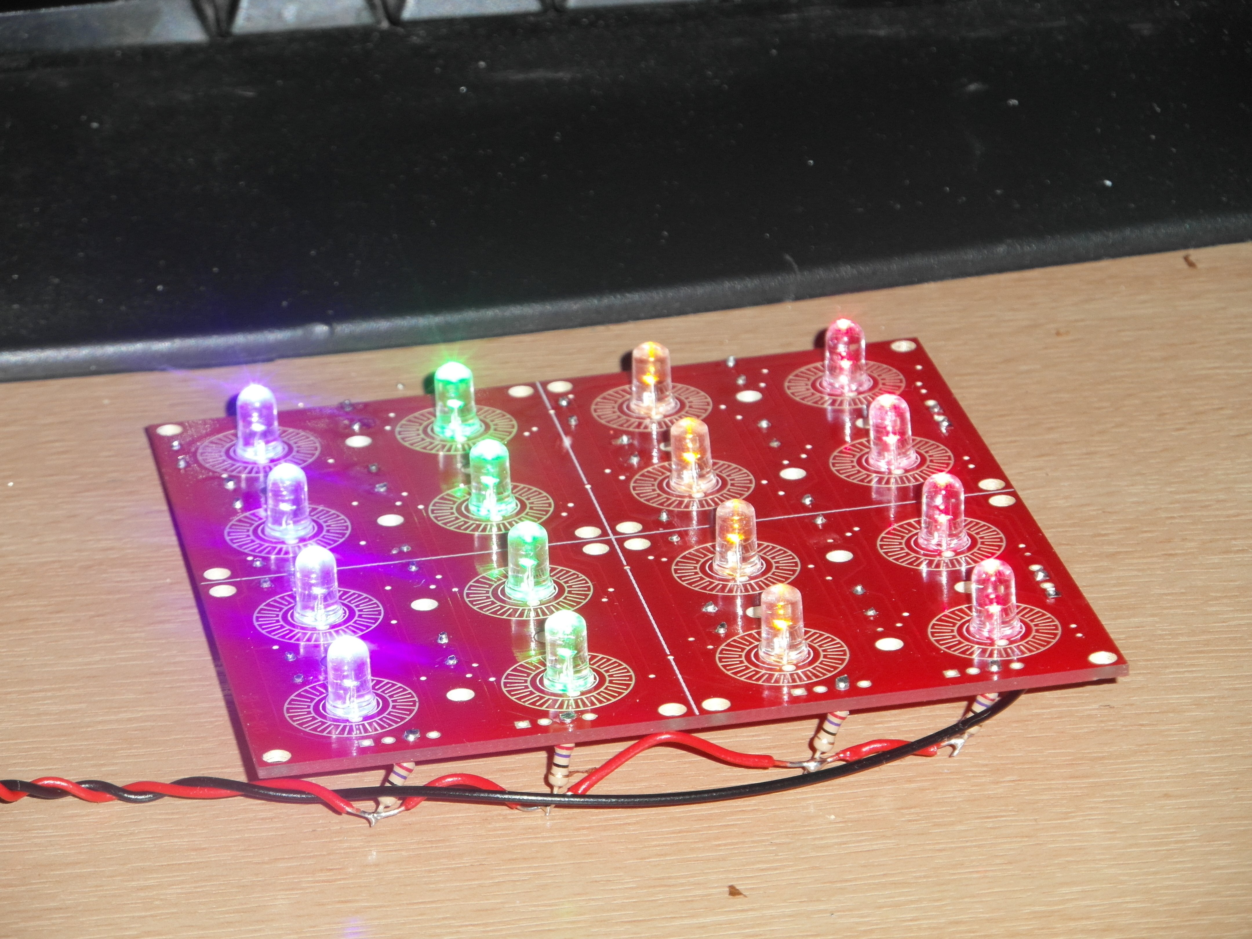 LEDs installed on button board